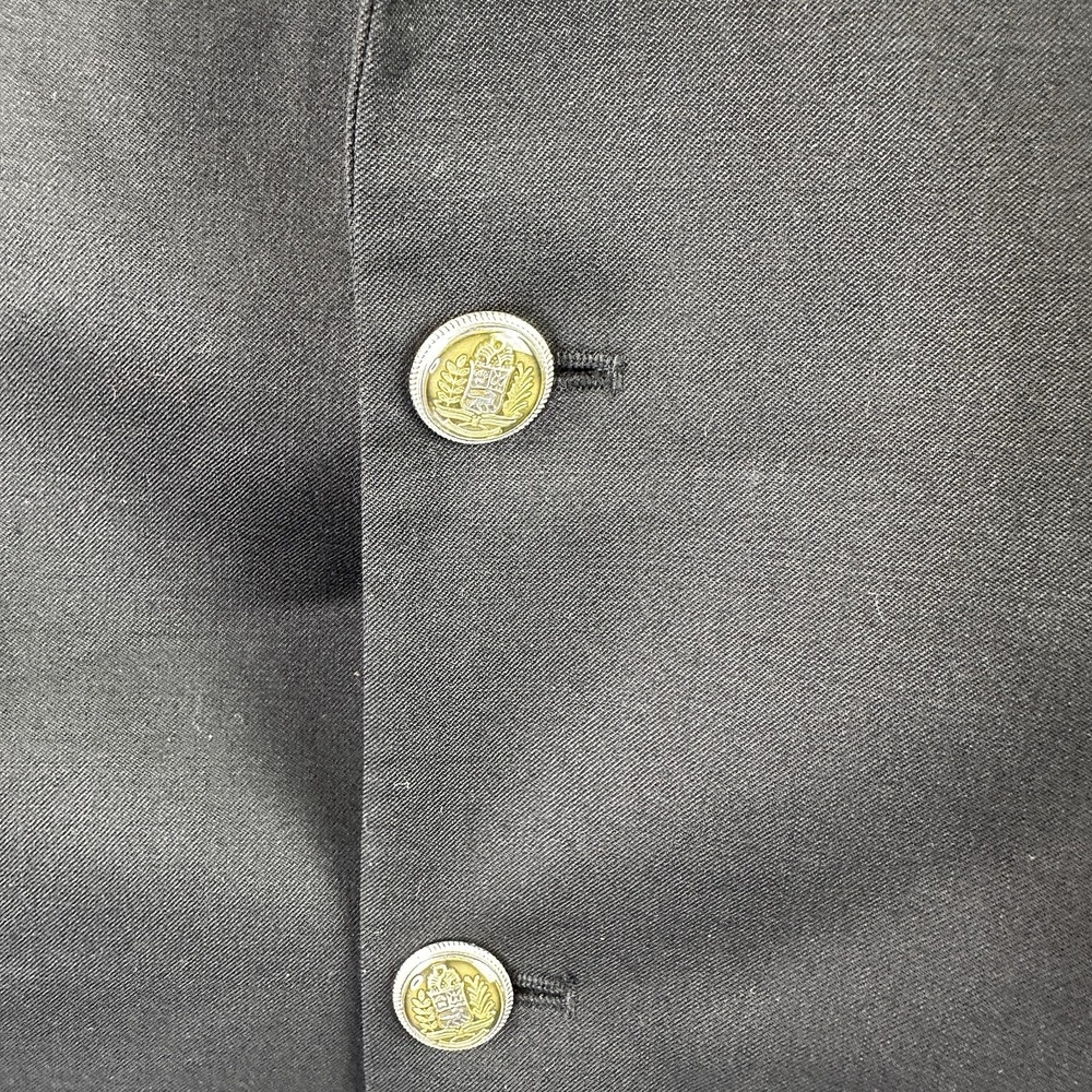 Chaps Men's Black Wool Blazer Jacket Size 42R Classic 2-Button Sport‎ Coat* - Picture 2 of 11